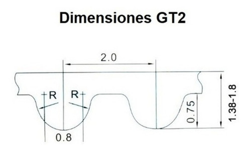 Correa Dentada Cerrada Gt2 W10 De 400mm Impresoras 3d, Cnc