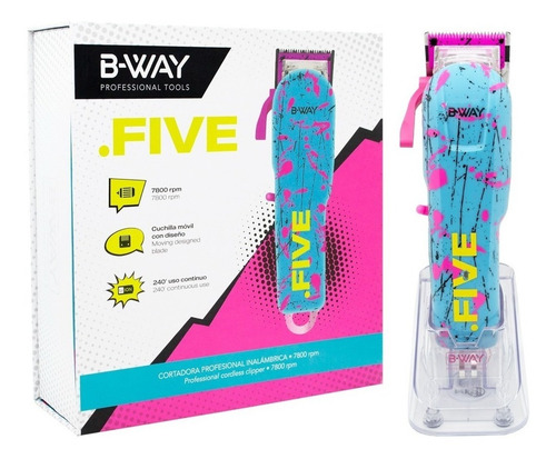 Imagen 6 de 11 de Cortadora de pelo B-Way Five turquesa 220V