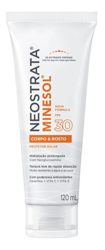 Protetor Solar Minesol Corpo & Rosto Fps 30 120ml Neostrata