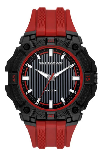 Reloj Para Hombre Skechers Mayfield Sr5206 Rojo