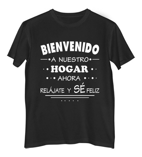 Remera Niño Color Frase Bienvenido A Nuestro Hogar