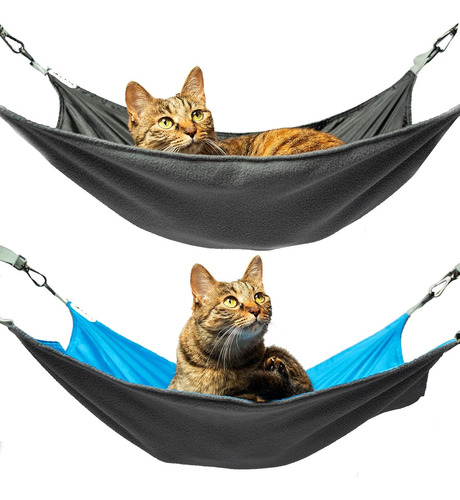 Hamaca Reversible Para Gatos, Lavable Y Suave Confección