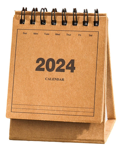 Mini Calendario De Escritorio 2024, Calendario De Cuero