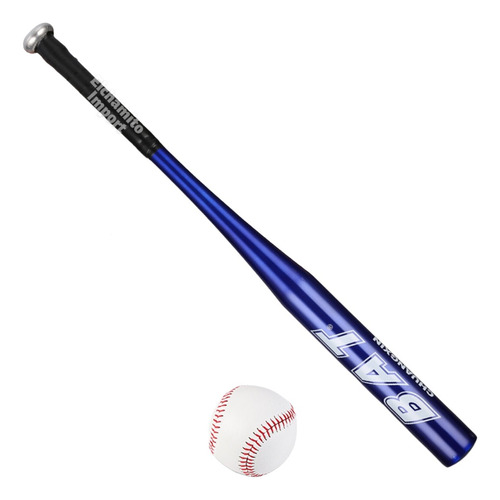 Bate De Beisbol Aluminio 72cm Grande + Pelota Color Azul