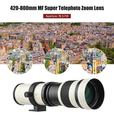 Cámara Mf Super Teleobjetivo Zoom Lente Montura T Para Canon