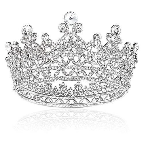 Tiaras Y Coronas De Cristal Para Mujer Plateadas - Queen Cro