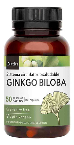 Natier Ginkgo Biloba 50 Caps Circulatorio Várices Venotónico