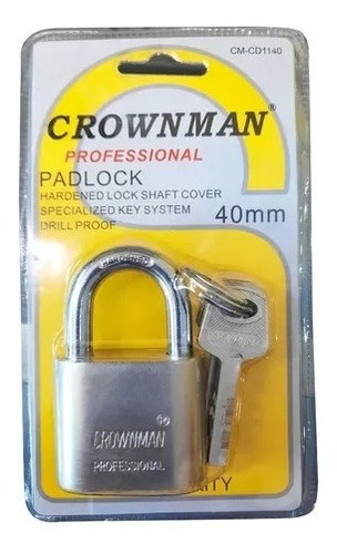 Candado Seguridad 40mm Acero Crownman