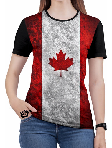 Camiseta Bandeira Canada Feminina Vancouver America Blusa