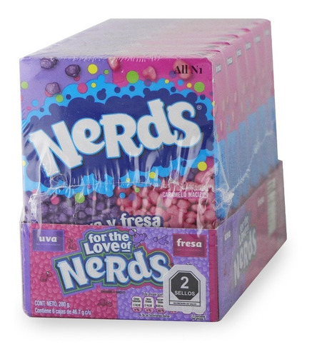 Wonka Nerds Caramelo De Uva Y Fresa Display Con 6 Pz