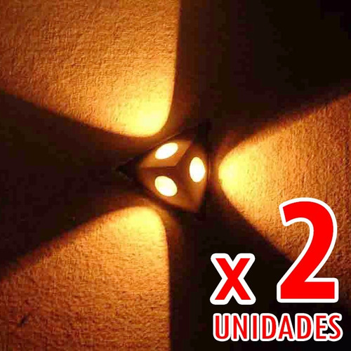 Aplique Tri-direccional 3 Halos De Luz Efecto X 2 Unidades