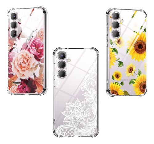 Forro Para Samsung Galaxy S23 Fe Silicon Flexible Con Flores