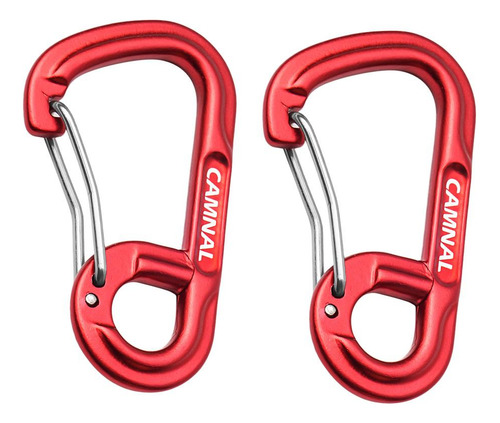 2pcs Mosquetón Pequeño Llavero Clip Aluminio Ligero Rojo