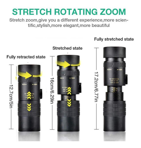 4k 10-300x40mm Super Teleobjetiva Zoom Monocular Telescópio
