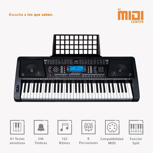 Imagen 5 de 10 de Teclado Órgano Electrónico Mk939 61 Teclas Sensitivo