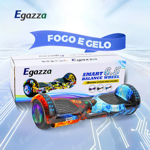 Hoverboard Elétrico Egazza K5 Gelo E Fogo Com Bluetooth
