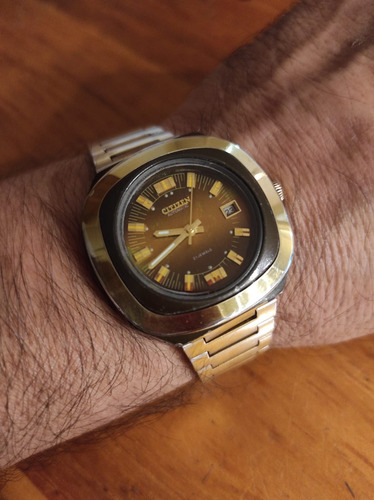 Reloj Citizen Blackie - Blg 6000 (1974s) Japan Coleccion Dorado Dorado Marrón Tornasolado (Usado)