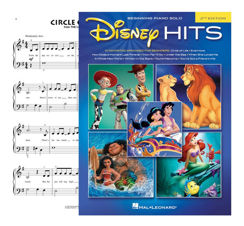 Partitura Piano Solo Disney Hit Principiante 10 Song Digital