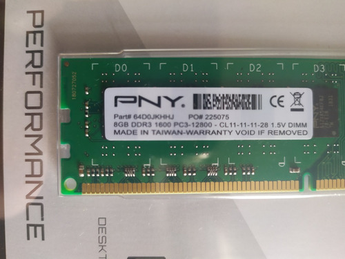 Memoria 8gb Ram Ddr3 Pny 1600mhz