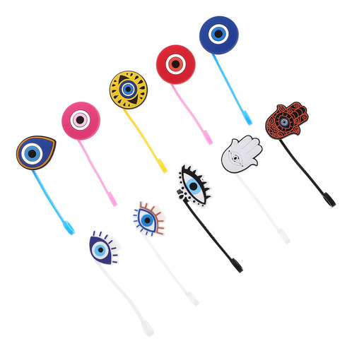 10 Fundas Protectoras Con Forma De Pajita Evil Eye De Estilo