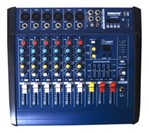 Mekse Uks-6usb Consola Power Mixer 6ch + Bluetooth + Usb