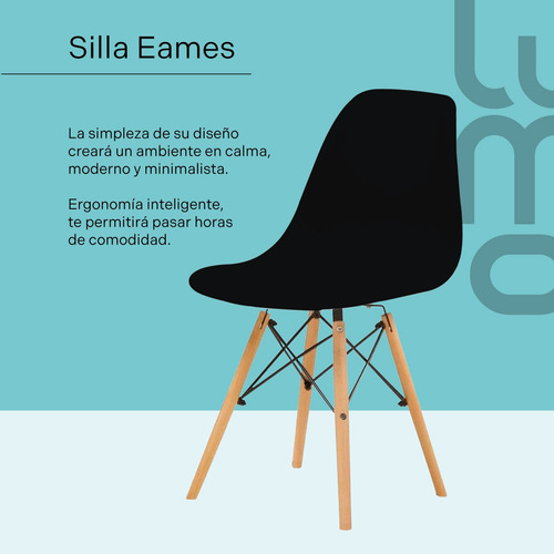 Set X 2 Sillas Tipo Eames Comedor Reforzadas Estructura
