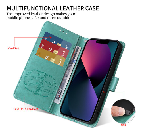Funda De Piel Tipo Cartera Para Honor X7 X7a X7b X7c