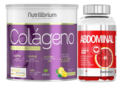 Colágeno Verisol Ácido Hialurônico + Abdominal Laranja Moro