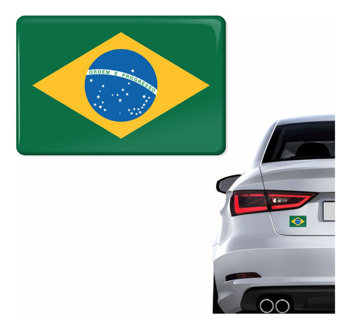 Adesivo Bandeira Brasil Carro Moto Capacete Resinado Bd1