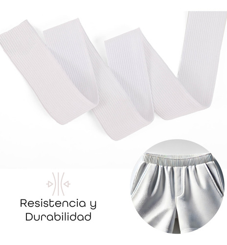 Elastico Crochette 32mm 20 Ligas Blanco Rollo Con 50mts Elástico Blanco