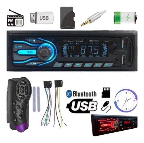 Reproductor Pioneeir Bluetooth De Carro Mp3 Usb Radio Contro