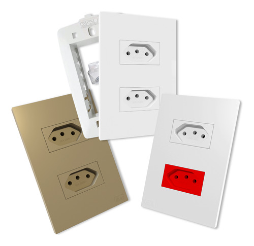 Tomada Dupla Elétrica 10a 20a 110 220v Conjunto 4x2 Promoção