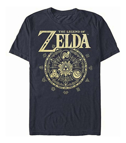 Nintendo Legend Of Zelda Symbolic Circle Playera Para Color Azul Marino