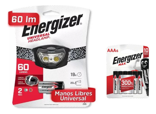 Combo Linterna 60 Lumens Y Pila Aaa X6 Energizer