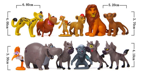 Bonecos Rei Leão Simba Timão Pumba 12 Miniaturas 3,30 A 4,10