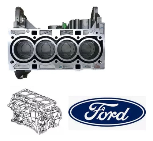 Bloco Motor Ford Fiesta New 1.6 14/19 Original Ford