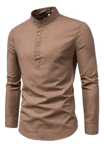 Camisa De Casual Para Hombre Con Cuello Redondo Casual
