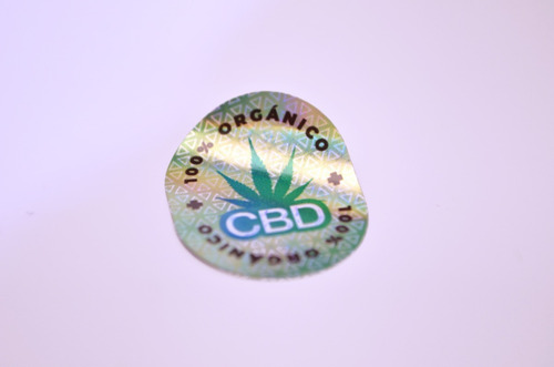 Holograma Cbd 100% Organico / Sello / 250 Pzs 20 Mm Color Holografico