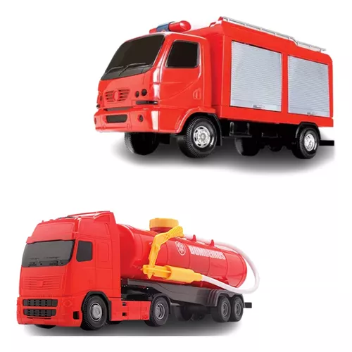 Caminhão de Bombeiro Infantil Carrinho de Brinquedo Resgate