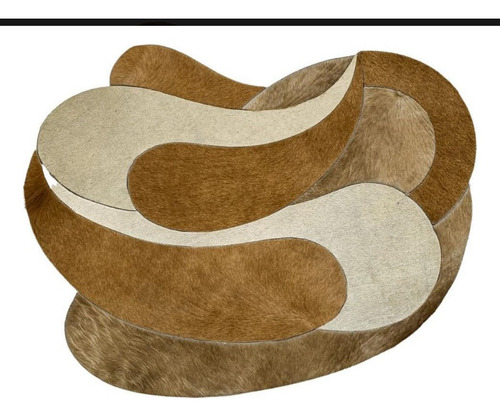 Tapete De Couro Orgânico 1,80 X 2,50 Tons De Bege. 1.8 M 2.5 M Animal Print Bege