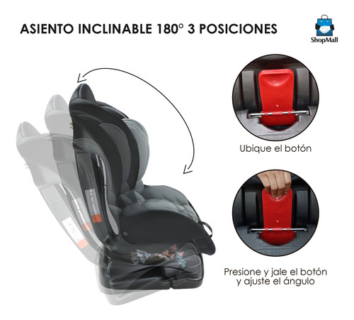Asiento De Bebé Para Coche Asiento Inclinable 3 Posiciones