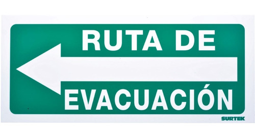 Kit 3 Piezas Señal  Ruta De Evacuación  Izq. Surtek - /v