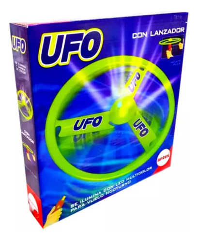 Ufo Lanzador Antex Con Luz Led Freesbee Volador Color UNICO