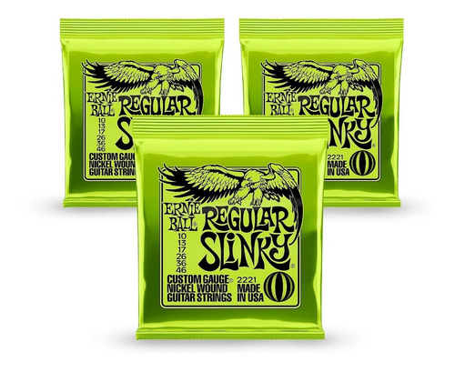 Ernie Ball 010 Pack 3 Encordados Guitarra Electrica