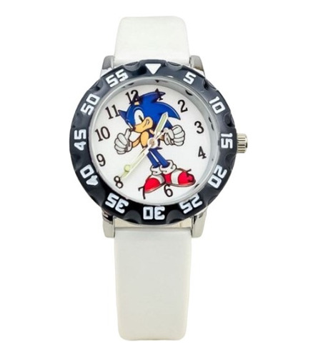 Reloj Sonic Niños Correa Blanca Anillo Negro Team Sonic