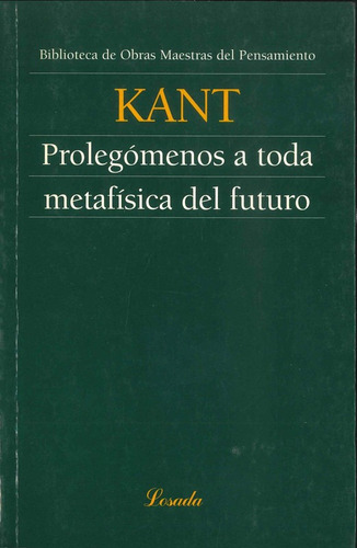 Prolegomenos A Toda Metafisica...*o.m.p* - Kant - Losada   