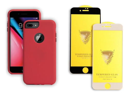 Funda Case Uso Rudo Para iPhone +2 Micas Protectoras Premium