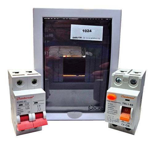 Kit Termica 10a32 Amp + Disyuntor 40 Amp + Caja 4m Embutir