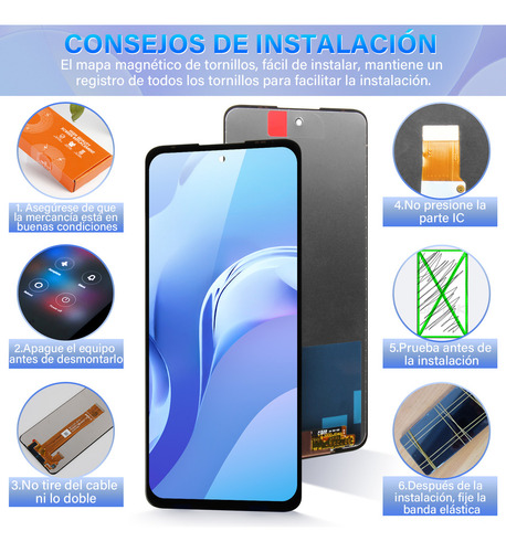Pantalla táctil LCD de la marca Thirpold para Motorola Moto G51 5g Xt2171, Xt2171-1, Xt2171-2