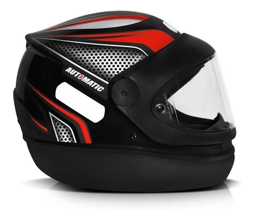 Imagem 2 de 4 de Capacete Automático Preto Com Vermelho Modelo San Marino